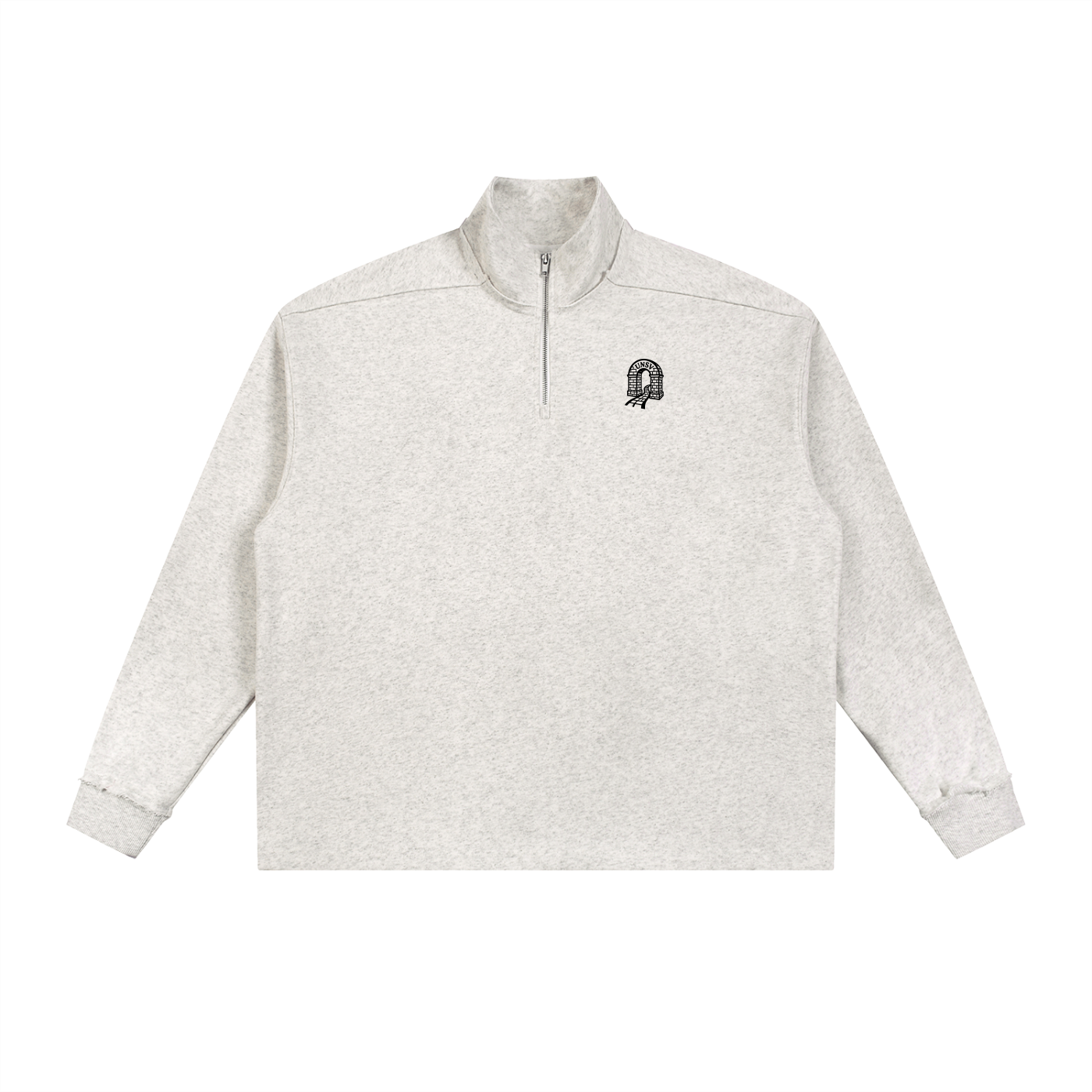 Half-Zip Rolled Edge Fleece Sweatshirt