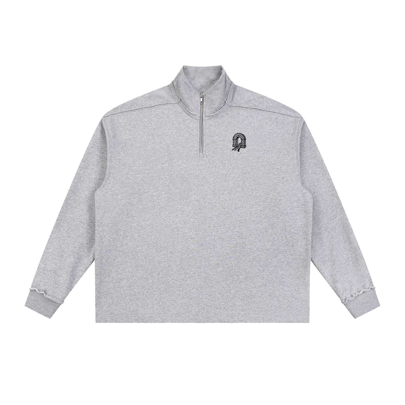 Half-Zip Rolled Edge Fleece Sweatshirt